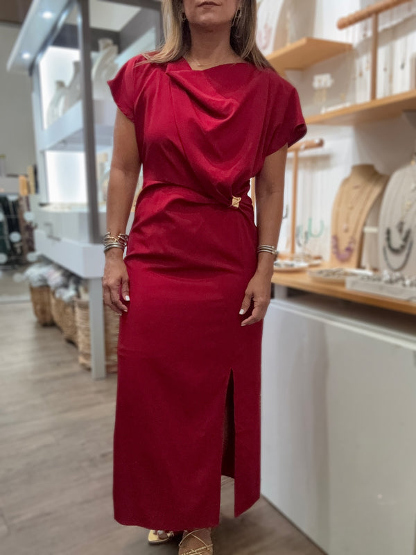 Scarlet Drape Neck Dress