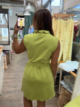 Lime Scalloped Hem Dress