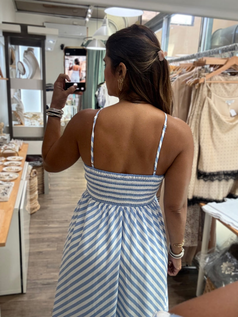 Light Blue Scalloped Detail Dress – Peplum Clothing