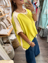 Chartreuse Dolman Sleeves Top