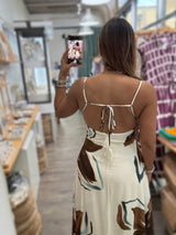 Printed Open Back Dress