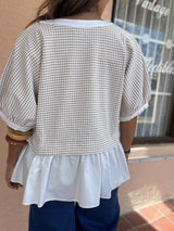 Oatmeal Contrast Top