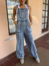 Light Acid Wash Front Pocket Overall