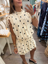 Vanilla & Black Polka Dots Dress