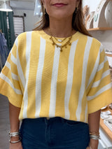 Yellow Stripes Knitted Top