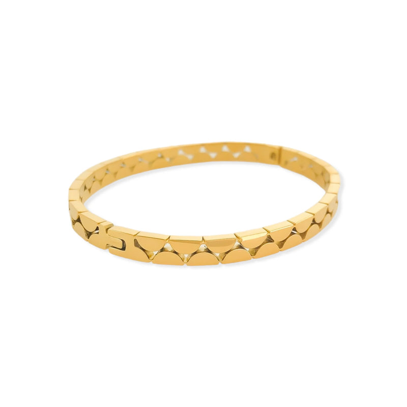 Gold Semi Circle Bangle Bracelet (BL)