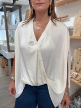 Ivory Wrap Detail Top