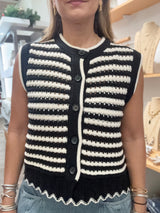 Black Stripes Knitted Top