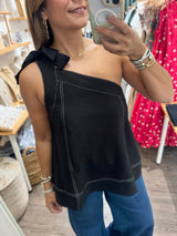 Black One Shoulder Top