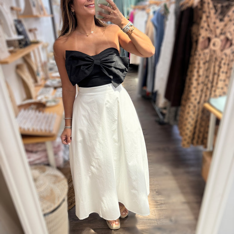 Front Bow Strapless Dress