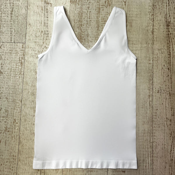 White Basic Seamless Tank Top