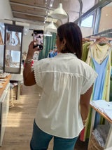 White Ric Rac Trim Top