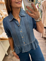 Denim Button Down Top