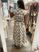 Plaid Print Top & Skirt Set