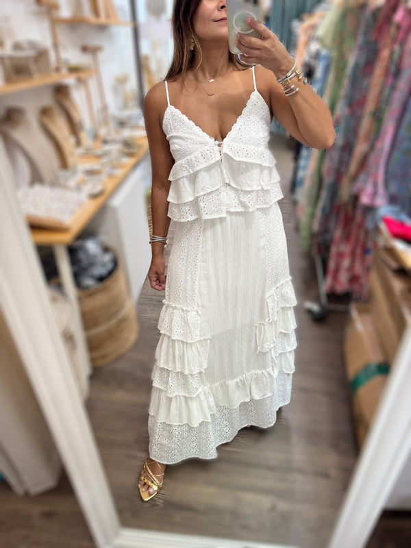 White Eyelet Top & Skirt Set