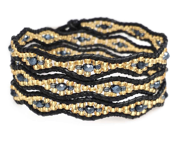 Gold Beads Wrap Bracelet (BW)