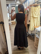 Black Drop Waist Dress w/Belt
