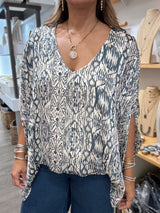 Green Printed Caftan Top