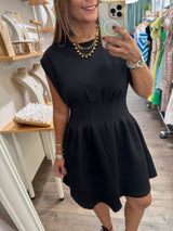 Black Cinched Waist Dress