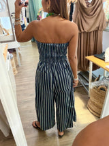 Strapless Stripes Jumpsuit