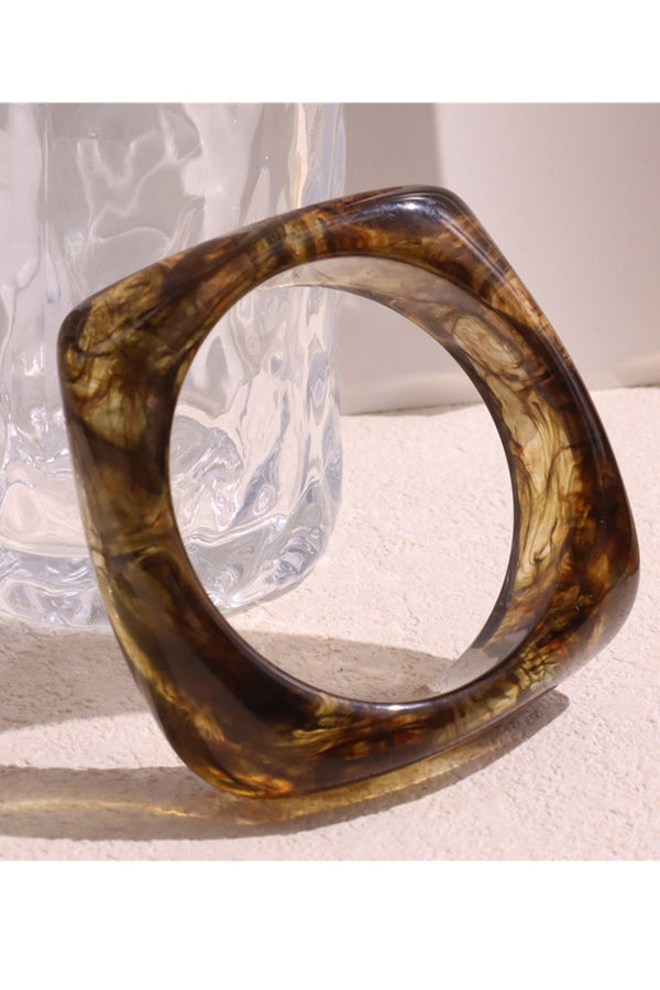 Square Brown Resin Bangle