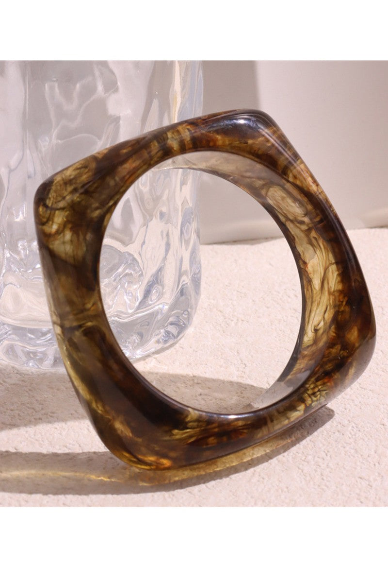 Square Brown Resin Bangle