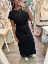 Black Front Knot Dress