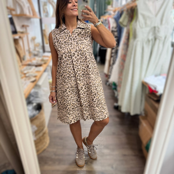 Light Taupe Animal Print Dress