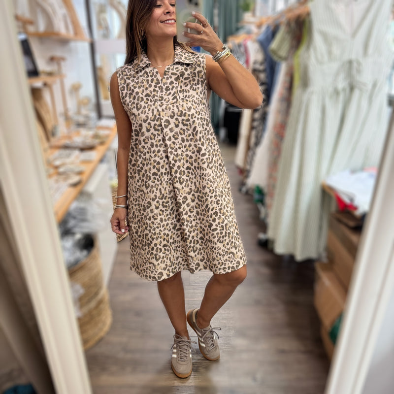 Light Taupe Animal Print Dress
