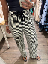 Black & White Drawstring Denim