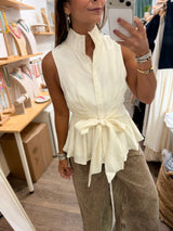 Ivory Front Knot Top
