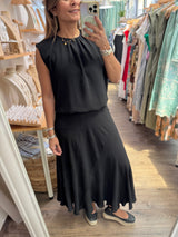 Black Top & Skirt Set