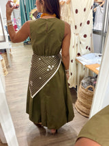 Olive Scarf Detail Dress