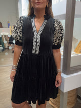 Black Velvet Tiered Dress