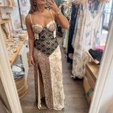 Contrast Print Maxi Dress