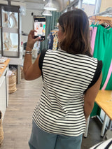 White Stripes Top
