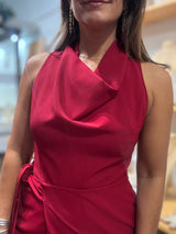 Wine Red Cowl Neck Jumpsuit