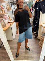 Black Lace Detail Top