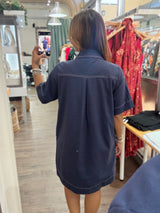 RE-STOCK•Navy Contrast Stitch Dress