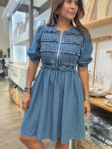 Dark Denim Smocked Dress