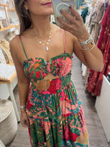 Printed Smocked Detail Dress