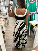 Black Stripes Top & Skirt Set