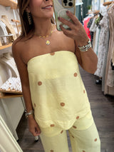 Yellow Polka Dots Top & Pants Set