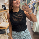 Black Knitted Tank Top