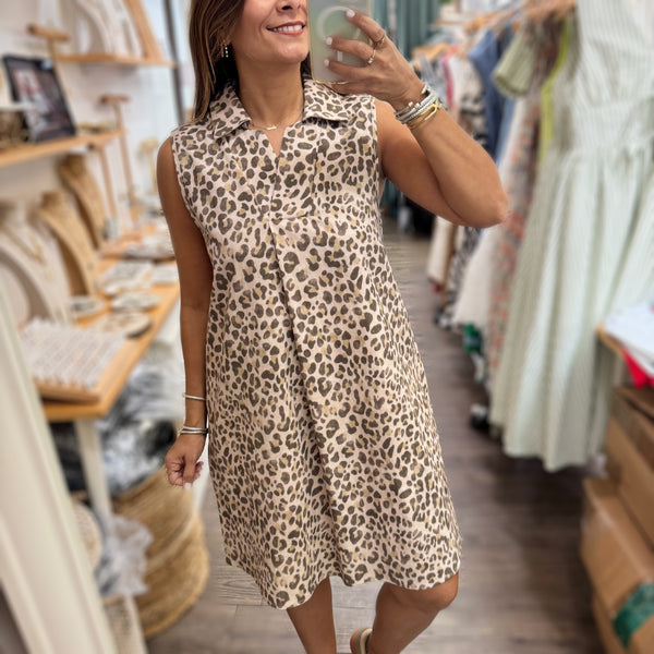 Light Taupe Animal Print Dress