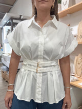 White Waist Detail Top