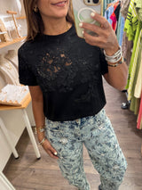 Black Lace Detail Top
