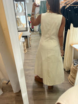 Ivory Front Pockets Dress