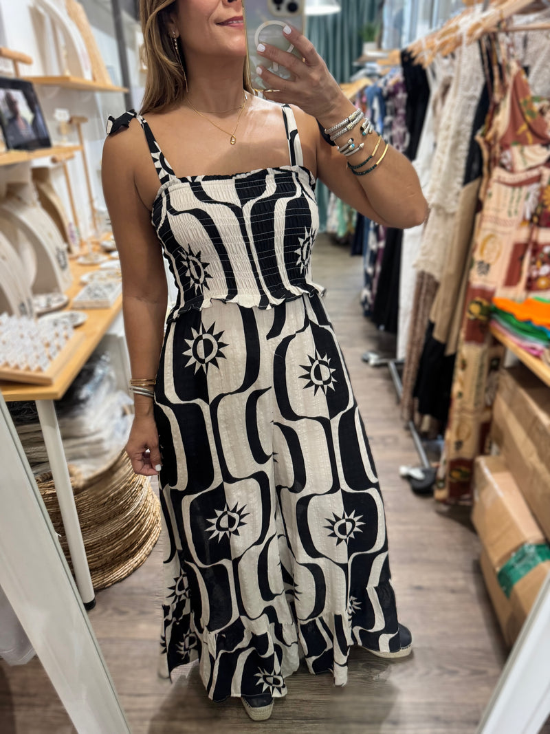 Black & Ivory Back Detail Jumpsuit