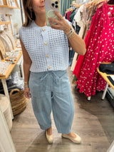 Drawstring Barrel Jeans